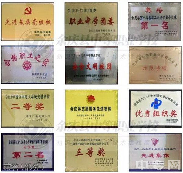 余庆县中等职业学校荣誉（部分）